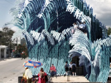 Ένα... κύμα από πλαστικά μπουκάλια για την πρόσοψη καλλιτεχνικού σχολείου στο Μεξικό