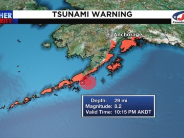 Ισχυρός σεισμός 8,2 Ρίχτερ στην Αλάσκα – Προειδοποίηση για τσουνάμι