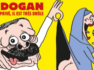 Charlie Hebdo: Τον γύρο του διαδικτύου κάνει το σκίτσο με τον ημίγυμνο Ερντογάν που παρατηρεί τα οπίσθια μουσουλμάνας