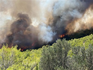 Mεγάλη φωτιά στο Λαύριο - Εκκενώνονται προληπτικά τέσσερις οικισμοί