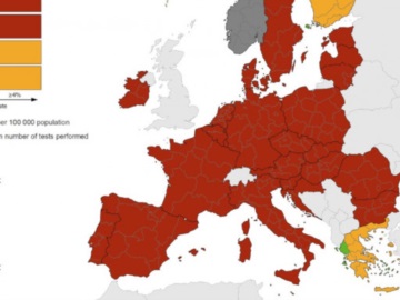 Κορωνοϊός -ECDC: Κόκκινες οι περισσότερες χώρες της ΕΕ -Ηπειρος, Ιόνιο και νησιά του Αιγαίου στις «πράσινες» περιοχές [χάρτης]