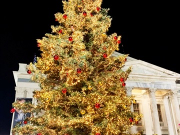 Ο Δήμαρχος Πειραιά Γιάννης Μώραλης φωταγώγησε το Χριστουγεννιάτικο δένδρο στον προαύλιο χώρο του Δημοτικού Θεάτρου
