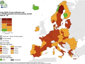 Βελτιωμένη η επιδημιολογική κατάσταση στην Ελλάδα – Παραμένει στο «πράσινο» ο δείκτης θετικότητας [χάρτες]