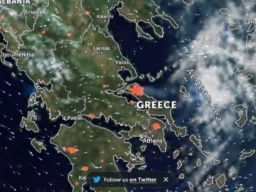 Η Ελλάδα στις φλόγες: Live από δορυφόρο η πύρινη επέλαση στη χώρα