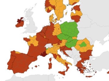 Χάρτης ECDC – Ποιες περιοχές της Ελλάδας βρίσκονται σε «βαθύ κόκκινο»