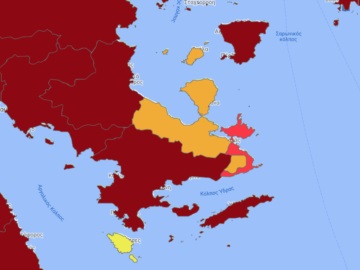 Η &quot;Όμικρον&quot; αλλάζει τα επιδημιολογικά δεδομένα στα Νησιά - Ο χάρτης της Πολιτικής Προστασίας για τον Σαρωνικό