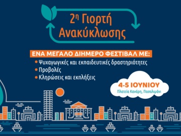 Η Γιορτή Ανακύκλωσης επιστρέφει στον Πειραιά! 4 και 5 Ιουνίου στην πλατεία Κανάρη στο Πασαλιμάνι, στο πλαίσιο των «Ημερών Θάλασσας 2022»